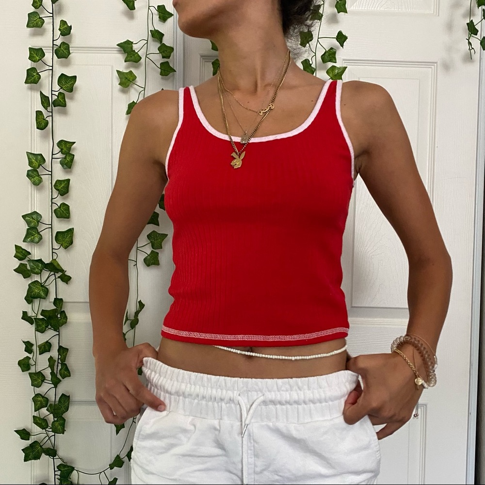 red tank top